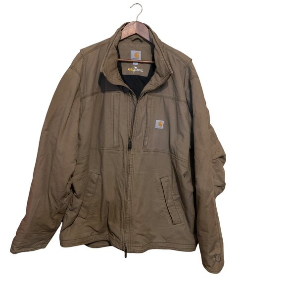 Carhartt Full Jacket Quick Duck Sz 2XL Canyon Brown Distressed Stained - Picture 11 of 16